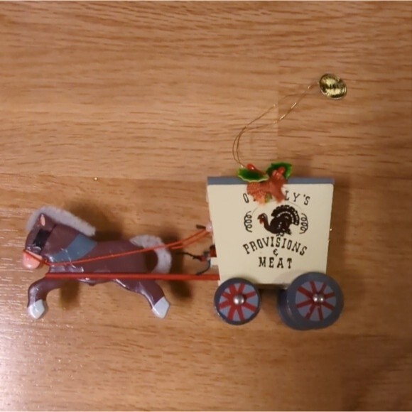 Kurt Adler O'Reilly's Provisions & Meat Wagon Wood Christmas Ornament 1979 - Picture 1 of 9